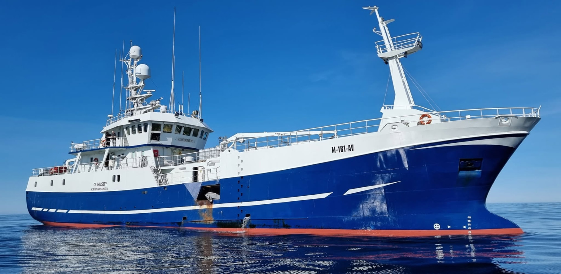 Modern fishing vessel at sea